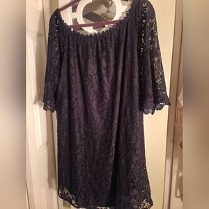 Black Lace off the shoulder Tunic